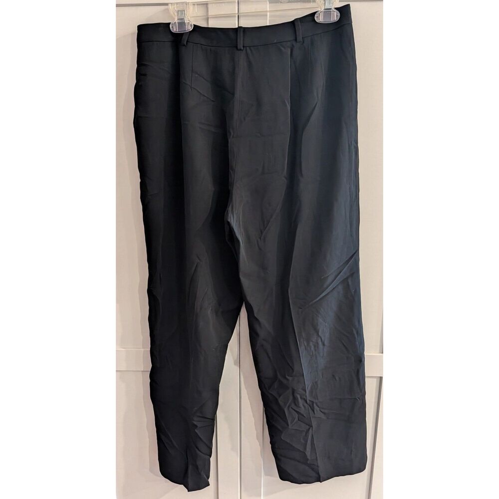 Ann Taylor Size 12P Wool Dress Pants Black Petite Stretch Straight Leg Office